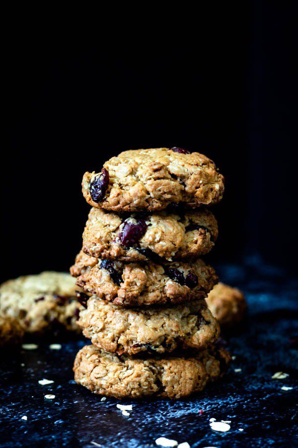 cranberry tahini oatmeal cookies