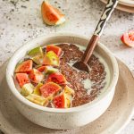 A wholesome South African breakfast of sorghum porridge, served with ripe guavas and milk. Nutty, creamy, and naturally gluten-free.